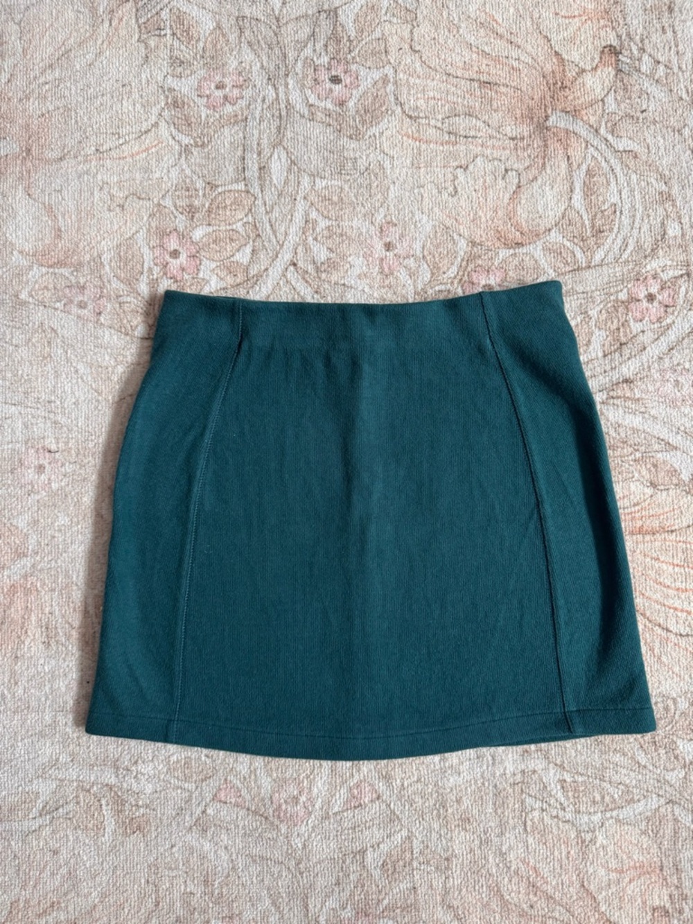 KOTN Teal Cozy Brushed Cotton Mini Skirt